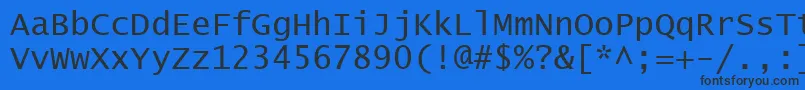 Czcionka LucidaConsole – czarne czcionki na niebieskim tle