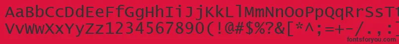 Czcionka LucidaConsole – czarne czcionki na czerwonym tle