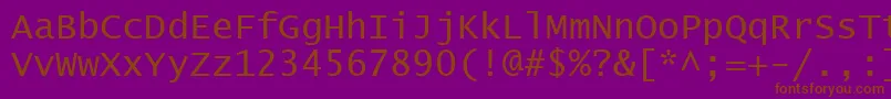 Шрифт LucidaConsole – коричневые шрифты на фиолетовом фоне