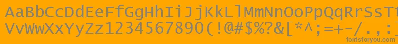 Czcionka LucidaConsole – szare czcionki na pomarańczowym tle