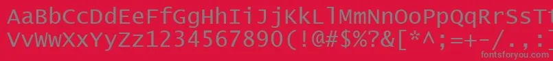 Czcionka LucidaConsole – szare czcionki na czerwonym tle