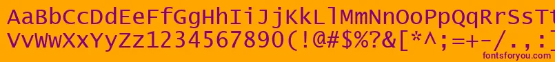 Czcionka LucidaConsole – fioletowe czcionki na pomarańczowym tle