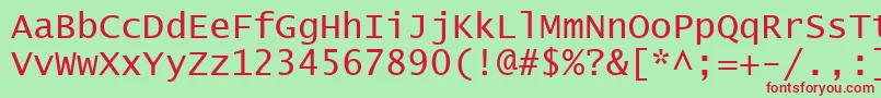 Czcionka LucidaConsole – czerwone czcionki na zielonym tle