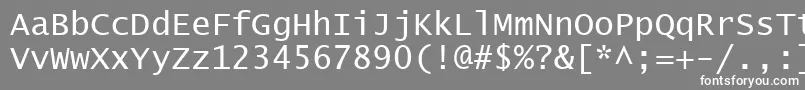 Шрифт LucidaConsole – белые шрифты на сером фоне