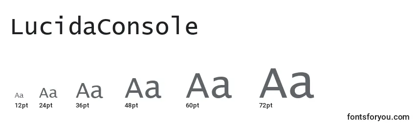 LucidaConsole font sizes