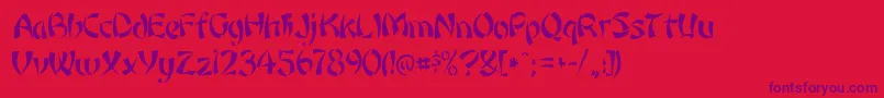 RickshawRegular Font – Purple Fonts on Red Background