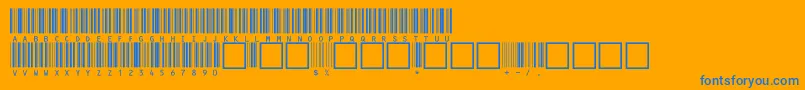 V100020-fontti – siniset fontit oranssilla taustalla