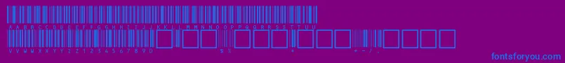 V100020-fontti – siniset fontit violetilla taustalla
