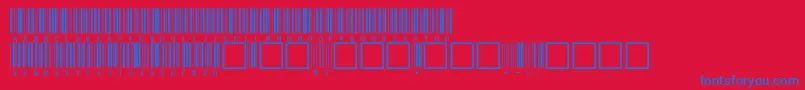 V100020-fontti – siniset fontit punaisella taustalla