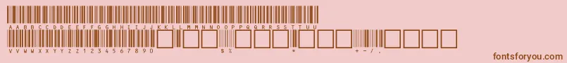 V100020-fontti – ruskeat fontit vaaleanpunaisella taustalla