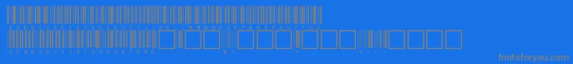 V100020-fontti – harmaat kirjasimet sinisellä taustalla