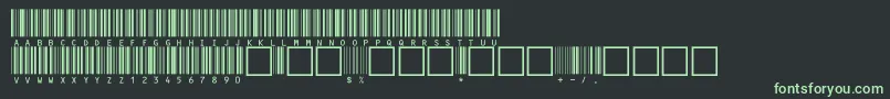 V100020-fontti – vihreät fontit mustalla taustalla