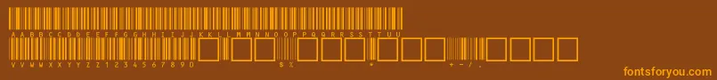 フォントV100020 – オレンジ色の文字が茶色の背景にあります。