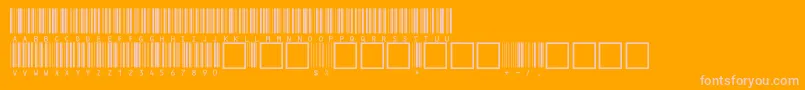 V100020-fontti – vaaleanpunaiset fontit oranssilla taustalla