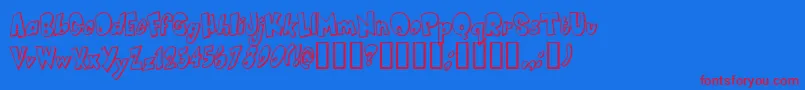 SmartieCaps Font – Red Fonts on Blue Background