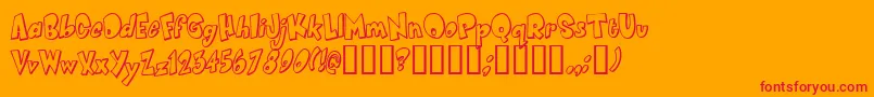 SmartieCaps Font – Red Fonts on Orange Background