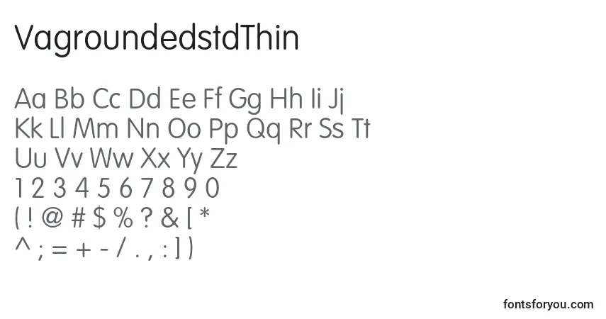 VagroundedstdThinフォント–アルファベット、数字、特殊文字