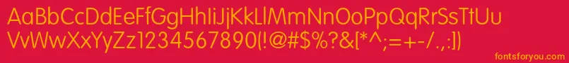 VagroundedstdThin Font – Orange Fonts on Red Background