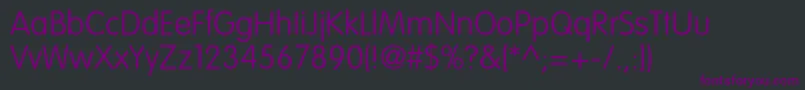 フォントVagroundedstdThin – 黒い背景に紫のフォント