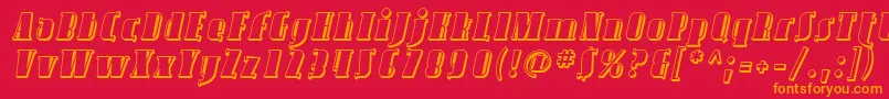 Avond10 Font – Orange Fonts on Red Background