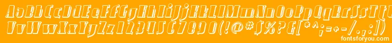 Avond10-Schriftart – Weiße Schriften auf orangefarbenem Hintergrund