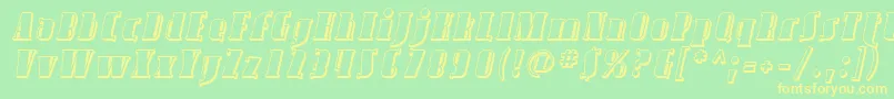 Avond10 Font – Yellow Fonts on Green Background