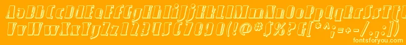 Avond10-Schriftart – Gelbe Schriften auf orangefarbenem Hintergrund