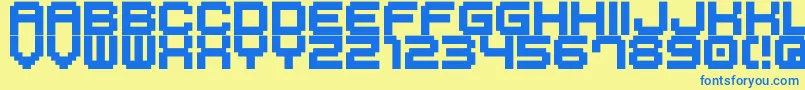 M41Lovebit Font – Blue Fonts on Yellow Background