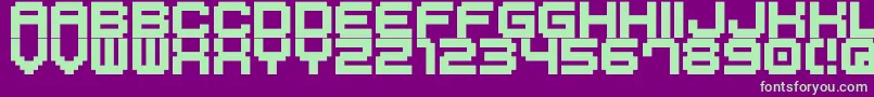 Fonte M41Lovebit – fontes verdes em um fundo violeta