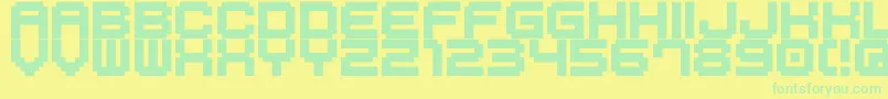 M41Lovebit Font – Green Fonts on Yellow Background