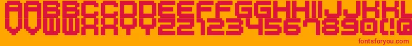 M41Lovebit Font – Red Fonts on Orange Background