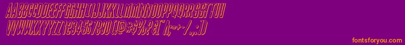 Strangerdanger3Dital-Schriftart – Orangefarbene Schriften auf violettem Hintergrund