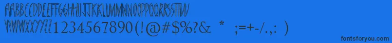 フォントStandingTall – 黒い文字の青い背景