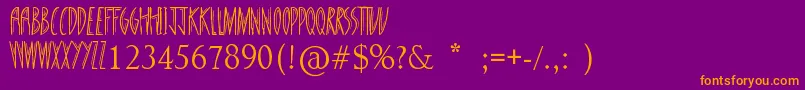 StandingTall Font – Orange Fonts on Purple Background