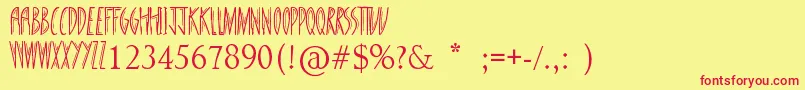 StandingTall Font – Red Fonts on Yellow Background