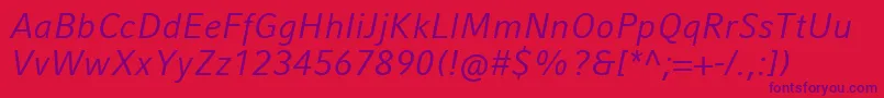 CompatilFactLtComItalic Font – Purple Fonts on Red Background