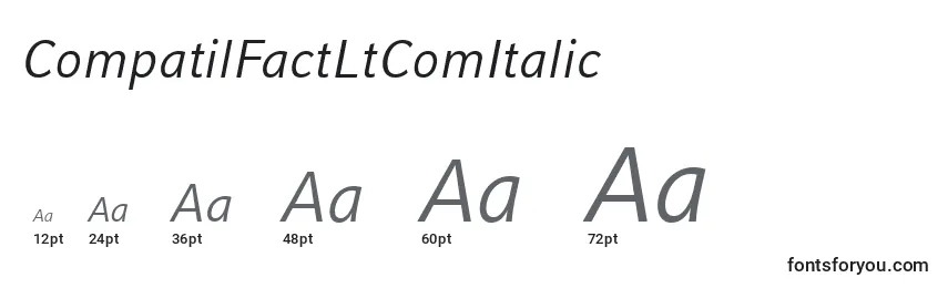 Tamaños de fuente CompatilFactLtComItalic