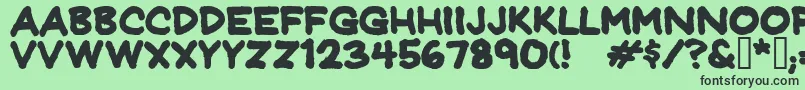 Jeffreyprintbold Font – Black Fonts on Green Background