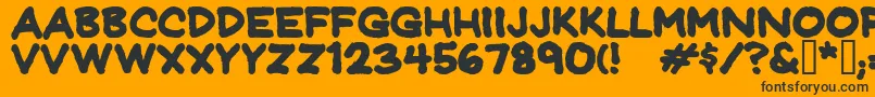 Jeffreyprintbold Font – Black Fonts on Orange Background