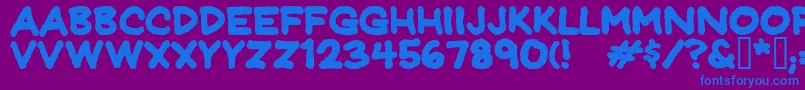 フォントJeffreyprintbold – 紫色の背景に青い文字