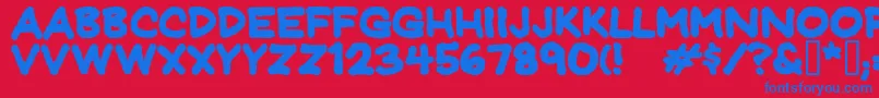 Police Jeffreyprintbold – polices bleues sur fond rouge