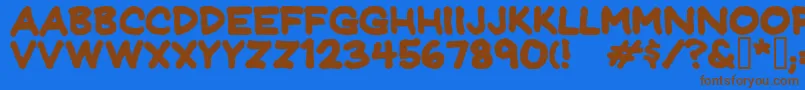 Jeffreyprintbold Font – Brown Fonts on Blue Background