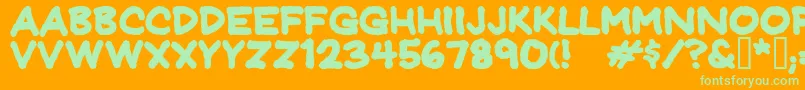 Jeffreyprintbold Font – Green Fonts on Orange Background