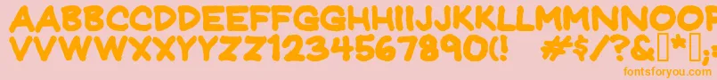 Jeffreyprintbold Font – Orange Fonts on Pink Background