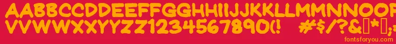 Jeffreyprintbold Font – Orange Fonts on Red Background
