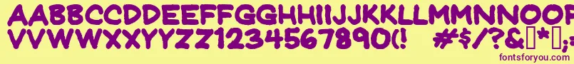 Jeffreyprintbold-Schriftart – Violette Schriften auf gelbem Hintergrund