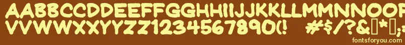 Jeffreyprintbold Font – Yellow Fonts on Brown Background