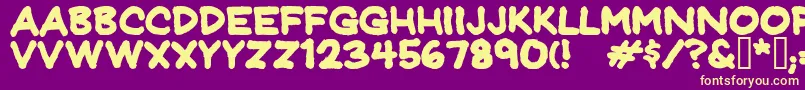 Jeffreyprintbold Font – Yellow Fonts on Purple Background