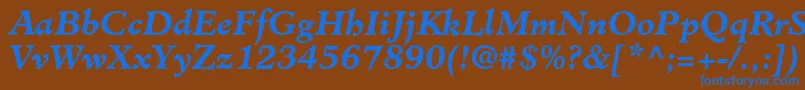 MinisterstdBolditalic Font – Blue Fonts on Brown Background