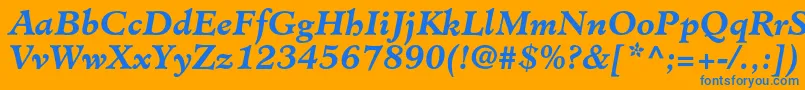 フォントMinisterstdBolditalic – オレンジの背景に青い文字